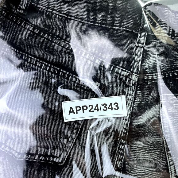 BoohooMAN Relaxed Rigid Extreme Ripped Tinted Denim Jorts‎ In Mid Grey Size 30 - Picture 12 of 12